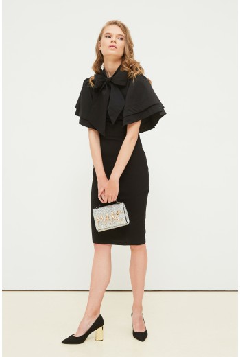 Black bell sleeve dress